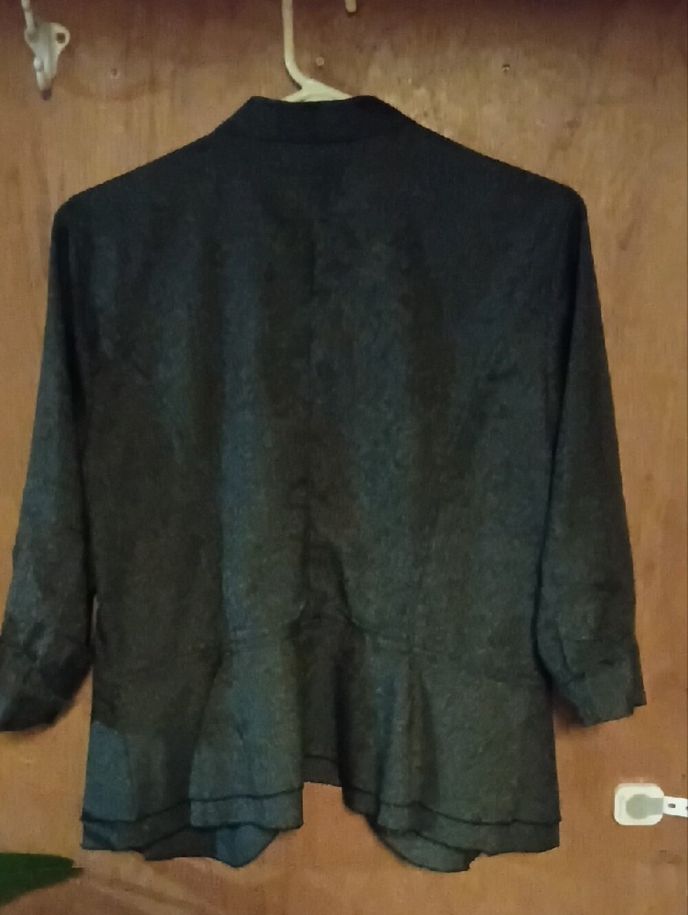 Vanity Dark Gray Ruffle-Front Blazer - Picture 2 of 3